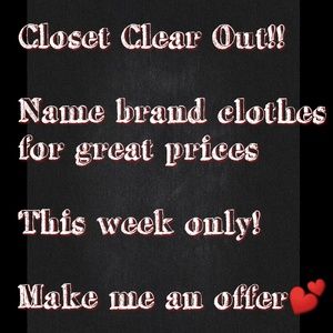 Closet Clear Out!! Make an offer!